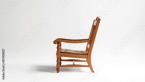 Side view of a wooden garden armchair, designed for outdoor use and furniture upkeep