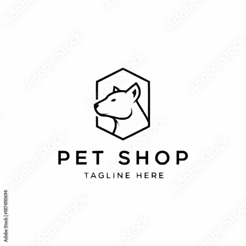 Minimalist Dog Head Logo for Pet Shop Branding.