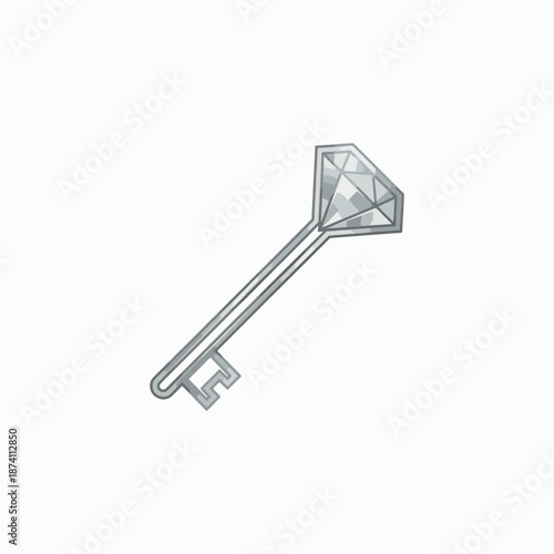Sparkling diamond key for unlocking success and opportunity