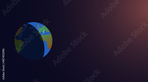 Astronomy and space banner vector illustration with Earth