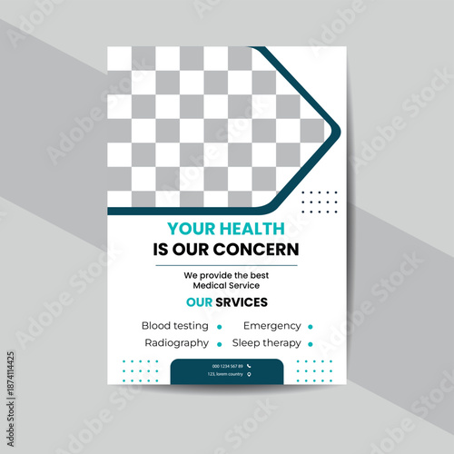 Poster cover book design template with space for photo background, Use for annual report, proposal, portfolio, brochure, flyer, leaflet, catalog, magazine, booklet.