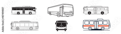 set of bus vector illustration