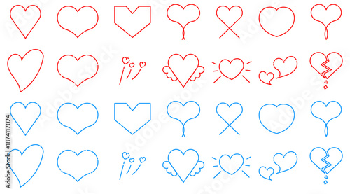 ハート型セット バレンタイン・ホワイトデーなど レッド・ブルー