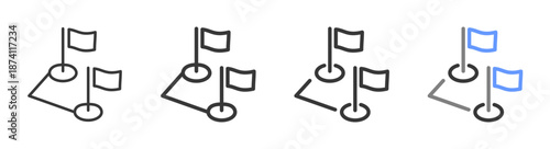 The Ultimate milestone Styles with Variations Line of icon set vector illustration