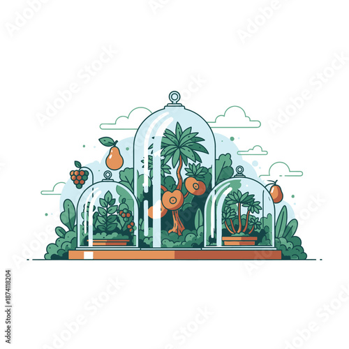 Miniature Ecosystems Under Glass Domes.