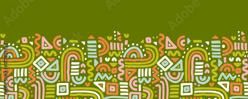 Hand drawn abstract seamless pattern, ethnic background, simple style - great for textiles, banners, wallpapers, wrapping - vector design