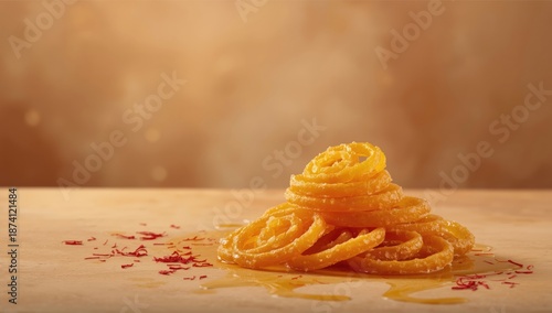 Jalebi, Jilebi, known as Zulbia and Zalabia, is a sweet made by circular deep-frying maida batter and soaking in syrup, highlighting cultural pastry preparation