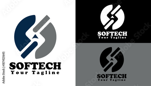 SOFTECH LOGO, S Letter LOGO, TECH Logo
