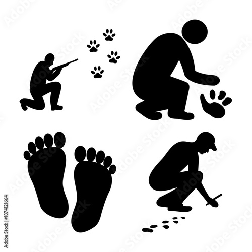 Tracking and investigation of footprints: a collection of illustrative silhouettes