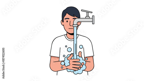 Essential hand hygiene routine with soap and water for personal wellness and germ prevention