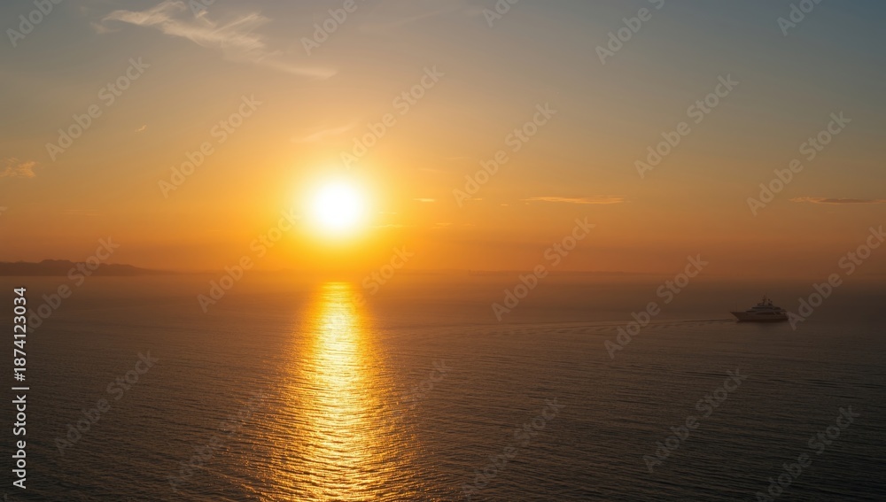Fototapeta premium Bright sunlight bouncing on ocean waves, suitable for scenic landscape backgrounds