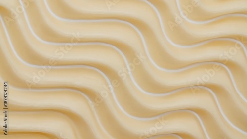 Moisturising creme swatch motion with spatula. Skin care light creamy cosmetic beauty product smudge closeup video. Cream texture footage. Skincare cosmetics sunscreen lotion mousse close up. 4k