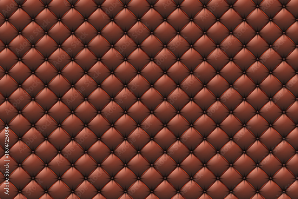 Naklejka premium Luxurious brown tufted leather upholstery seamless pattern background
