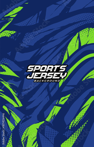 Abstract grunge sports jersey background dark blue and green color