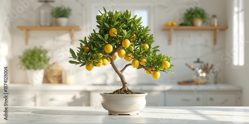 Potted lemon tree bearing fruit, ideal for container cultivation