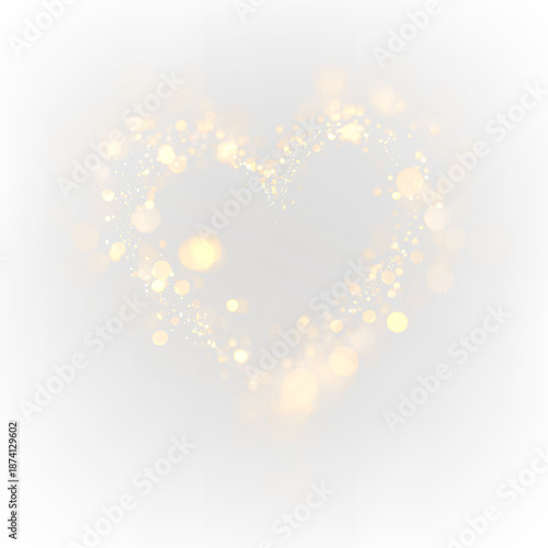 Quadro su tela Bright sparkles form a heart shape against a transparent background during a cel
