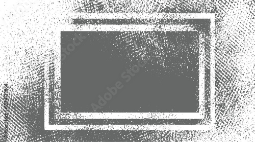 Grayscale distressed texture with a central rectangular frame and layered borders, offering a vintage grunge background for creative projects