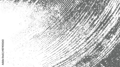 Abstract grunge texture with diagonal lines of halftone dots and scattered speckles in gray and white, suggesting a dynamic and weathered surface