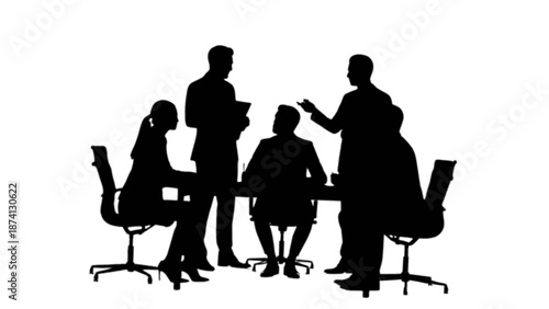 Business team meeting silhouette for professional collaboration and strategic discussion