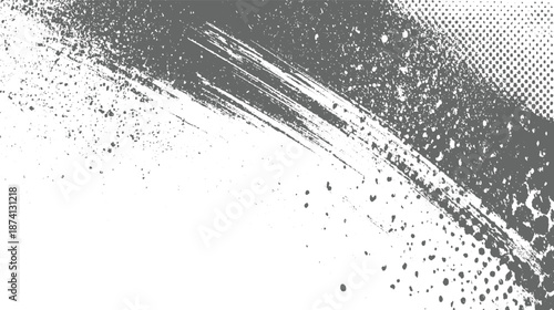 Abstract distressed grunge background with diagonal brush strokes and scattered dots creating a textured and gritty visual effect