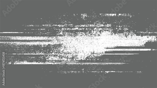 Distressed grey and white horizontal lines and textures create a vintage, grunge aesthetic, suggesting a worn or damaged surface with a raw, industrial feel