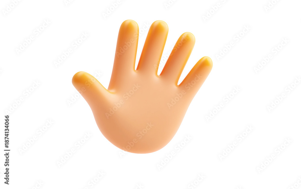 Obraz premium Playful hand emoji design with motion blur representing communication, friendliness, and casual wave isolated on transparent background PNG