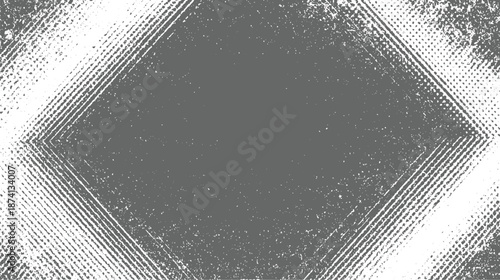 Geometric distressed halftone diamond pattern with grunge texture and faded edges creating a retro abstract background for projects