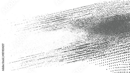 Abstract grayscale with a strong diagonal emphasis of textured dots and lines creating a sense of direction and flow