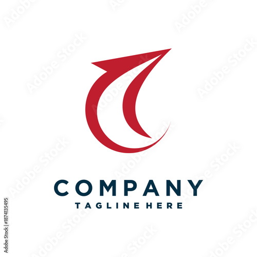 airplane logo design with aviation and travel