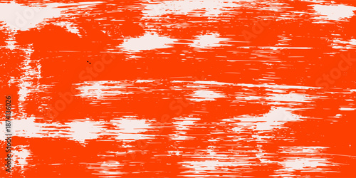 Red rusty panel background with white brush strokes - Weathered metal board in autumn colors in modern grunge style. eps 10