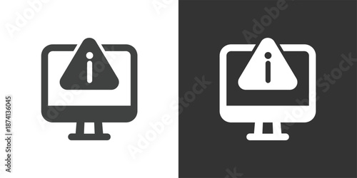 Computer Information icon. Solid glyph series icon