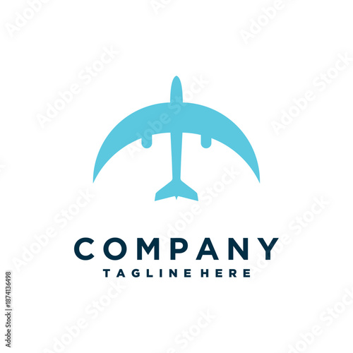 airplane logo design with aviation and travel