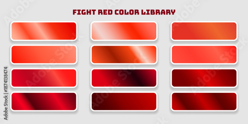 A comprehensive digital library featuring a rich array of red color swatches and smooth gradient transitions, perfect for diverse graphic design projects and creative concepts