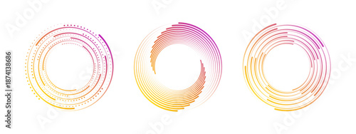 Speed geometric spiral in a futuristic visual style. Circular abstract form with clean halftone geometry.