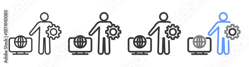 The Ultimate resources Styles with Variations Line of icon set vector illustration