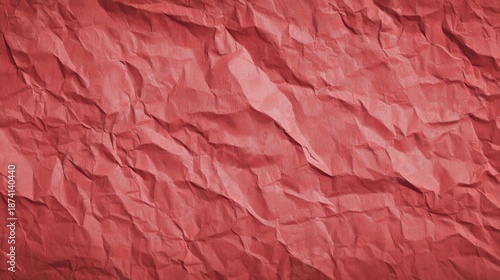 Wallpaper Mural Vibrant red crumpled paper background with textured folds and dramatic shadows, conveying raw energy and passion. Ideal for love themes, warning signs, artistic backdrops, and bold creative projects Torontodigital.ca