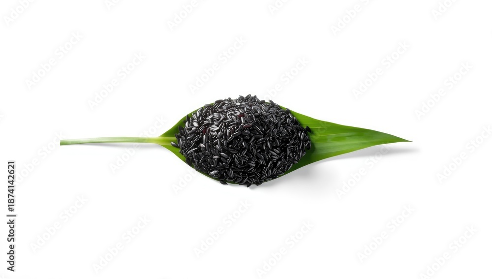 Obraz premium Berry rice packaged in bamboo leaves, highlighting organic ingredients and cultural serving methods