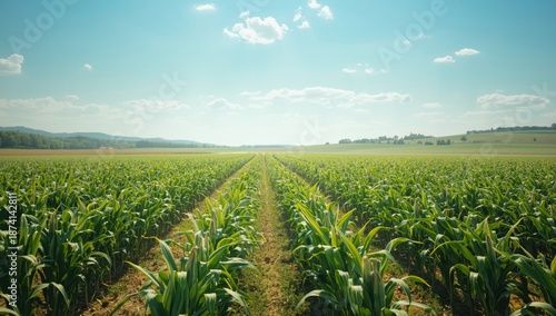 Wallpaper Mural Early-stage maize crops in a farmland setting highlighting planting and cultivation practices Torontodigital.ca