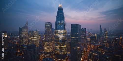 Wallpaper Mural Financial district in London with high-rise buildings, highlighting urban infrastructure for global markets Torontodigital.ca