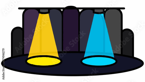 Stage with spotlight illumination