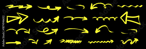 Bold arrow and underline set designed with marker texture and dynamic pen flow. This arrow look combines marker energy, pen accuracy, and clear highlight accents.