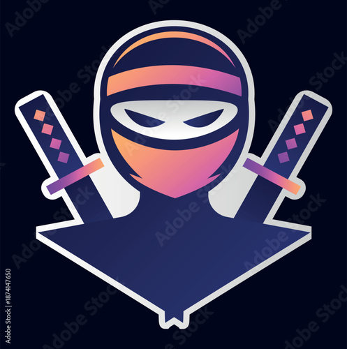 Dark Ninja Purple Gaming Logo