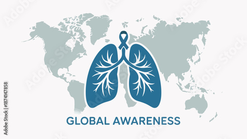 Global awareness of lung health Vector