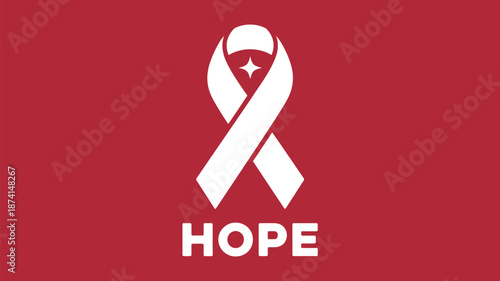 White ribbon symbolizing hope Vector