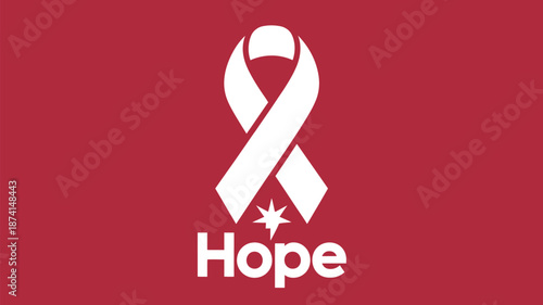 White ribbon symbolizing hope Vector