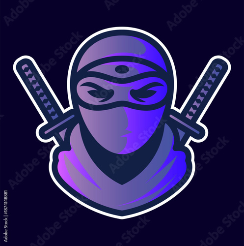 Dark Ninja Purple Gaming Logo
