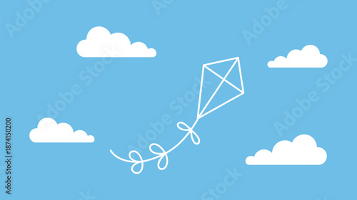 Kite soaring in the sky Vector
