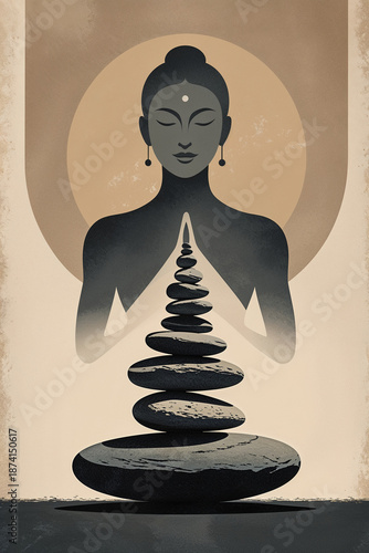 Zen Balance Minimal Yoga Poster