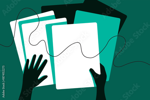 Document overload and paperwork management concept