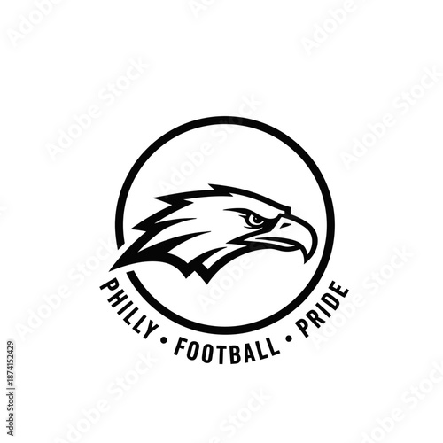 Eagle Head Logo Illustration Representing Pride and Football Team Spirit